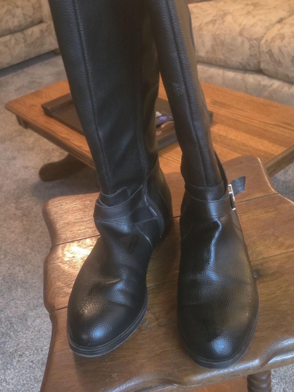 Kenneth Cole Black Over-the-Knee Leather Boots